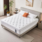 Full Size Mattress, 10 Inch Hybrid Mattress in a Box, Memory Foam and Individual Pocket Springs, Fiberglass Free, Soft and Breathable, Medium Firm Feel