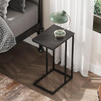 WLIVE Black Side Table Set of 2, C Shaped End Table Sets, Small Sofa Side Tables Bedroom, Living Room, Home Office, 2-Tier Couch Bedside Table for Small Spaces