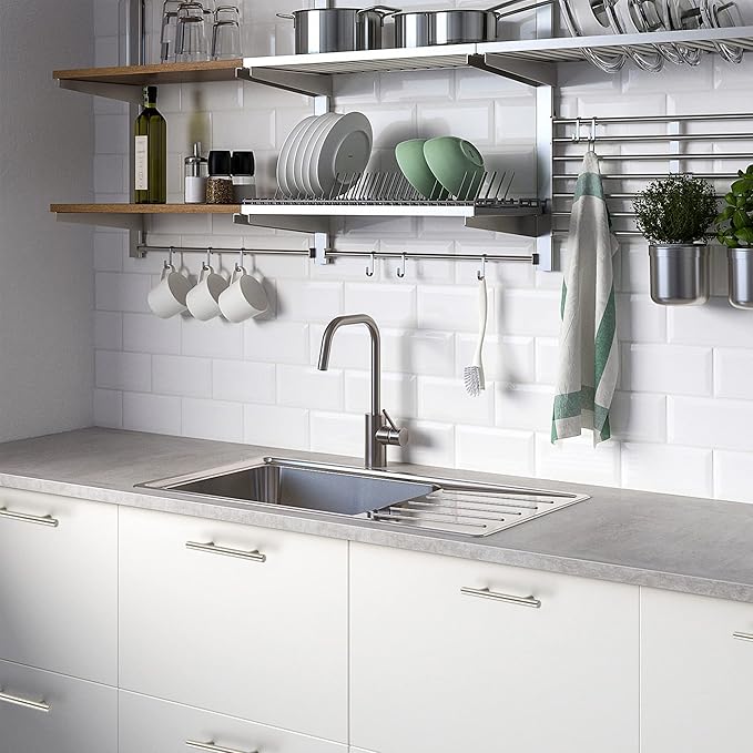 Ravinte 30 Pack 6 inch Cabinet Pulls Brushed Nickel Stainless Steel Kitchen Cupboard Handles Cabinet Handles, 3.5 inch Hole Center