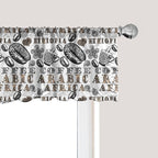 Ambesonne Modern Window Valance, Coffee Beans with Ornamental Words Ethiopians Pattern, Curtain Valance for Kitchen Bedroom Decor with Rod Pocket, 42" x 18", Sand Brown Black