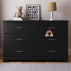 Storkcraft Brookside 6-Drawer Dresser (Black) – GREENGUARD Gold Certified, Black Dresser for Bedroom, Kids & Nursery Storage Chest, Safety Interlocking Drawers, Pre-Installed Tracks, Kids Chest