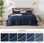 Bedsure Oversized King Comforter Set - Navy Soft Bedding for All Seasons, Cationic Dyed Bed Set, 3 Pieces, 1 Oversized King Size Comforter (120"x98") and 2 Pillow Shams (20"x36"+2")