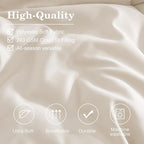 Monbix Queen Comforter Set - 7 Pieces Snow White Bed in a Bag Queen Bedding Sets with Comforters, All Seasons Down Alternative Comforter Bed Set with Sheets,Pillowcases & Shams