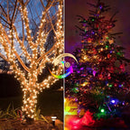 Christmas Mini String Lights Outdoor 4 Pack 17.7 Feet 50 Led 8 Modes Battery Operated Fairy Lights with Timer for Xmas Tree Indoor Holiday Party Decor, Warm White + Multicolored