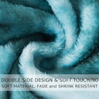 Fuzzy Blanket Twin Size - Teal, Soft and Comfy, Plush and Furry Faux Fur, Reversible Blankets for Twin/Twin XL Extra Long Bed, 66x90 Inches,Teal