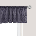 Ambesonne Navy Blue Window Valance Pack of 2, Geometric Dotted Pattern Design with Abstract Ogee Shapes Grid Ornament Tile, Rod Pocket Curtain Valances for Kitchen Bedroom, 42" X 18", Dark Blue Tan