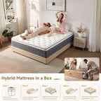 14 Inch King Size Mattress in a Box, Memory Foam Hybrid Mattress for Motion Isolation, Pocket Spring and Soft Foam, Pressure Relief, Medium Firm Support 80" x 76"
