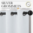 NICETOWN Room Darkening Curtain Panels - Home Fashion Ring Top Thermal Insulated Room Darkening Curtains for Bedroom/Nursery (2 Panels, 55 inches W x 96 inches, Greyish White)