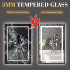 LED Bathroom Mirror,20"x28" Led Mirror with Black Frame, Front Light and Backlit, Stepless Dimmable, Anti-Fog, Shatter-Proof, Memory, 3 Colors, Double LED Vanity Mirror