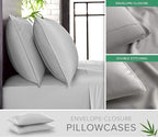 Twin Sheets by Pure Bamboo, Genuine 100% Organic Viscose Derived from Bamboo Bed Sheet Set, Luxuriously Soft & Cooling, Double Stitching, Lifetime Quality Promise (Twin, Silver Pearl)