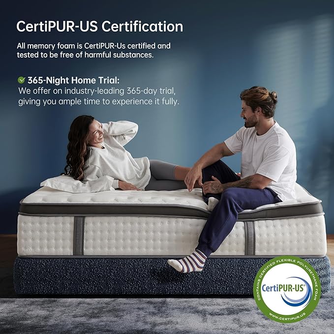 Queen Size Mattress, 12 Inch Hybrid Mattress in a Box, Gel Memory Foam, Individually Wrapped Pocket Coils Innerspring, Pressure Relief, Medium Firm (12 INCH, Queen (New))