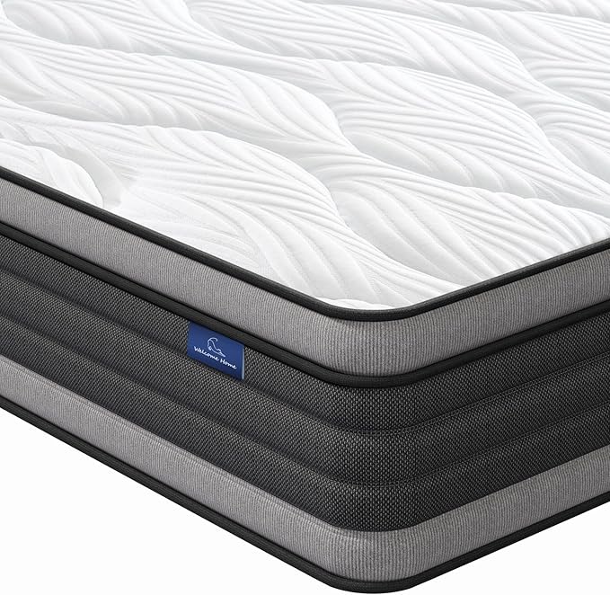Vesgantti Full Mattress, 12 Inch Hybrid Full Size Mattress in a Box, Memory Foam and Individually Pocket Spring, Innerspring Mattress for Pressure Relief and Supportive, Medium Firm
