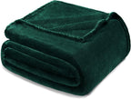 Exclusivo Mezcla Fleece Blanket King Size for Bed, Super Soft and Warm, All Season Use, Cozy, Plush, Lightweight, 90x104 Inches, Forest Green