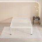 MAF 14 Inch Twin XL Metal Platform Bed Frames White with Round Corner Legs, 3000 LBS Heavy Duty Steel Slats Support, Noise Free, No Box Spring Needed, Easy Assembly