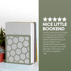 GEOMOD Geometric Honeycomb Sage Metal Bookends Decorative - Tall Sturdy Book Ends for Shelves - Modern Heavy Duty Bookend Stopper - Office or Home Book Shelf Holder - 6x3.25x6.25 Inches-2 Pair