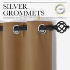 NICETOWN Sleek Blackout Curtains 102 inches Length for Windows, 2 Panels, Gold Brown, W55 x L102 -Inch, Noise Reducing and Block Draft Panels for Door Doorway Laundry Office Luxury Decor Theme