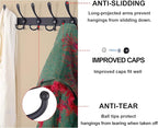 Dseap Coat Rack Wall Mounted - 5 Tri Hooks, Heavy Duty, Stainless Steel, Metal Coat Hook Rail for Coat Hat Towel Purse Robes Mudroom Bathroom Entryway (Green, Pack of 2)