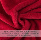 Flannel Fleece Travel Size Summer Blanket All Season 350GSM Lightweight Throw for The Bed Extra Soft Brush Fabric Winter Warm Sofa Blanket 50"x 61"(Burgundy Red Travel)