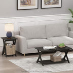 FURINNO Modern Simplistic End Table, 1-Pack Without Tray, Espresso