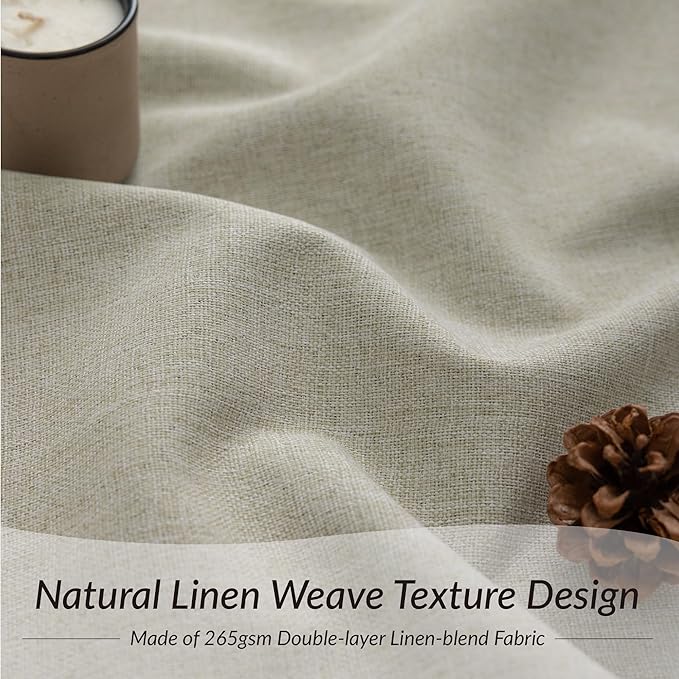 KangBang Pinch Pleated Blackout Curtains 63 Inches Long, Linen Textured Thermal Window Panels for Bedroom Kitchen, Sun Blocking Small Window Black Out Drapes with Hooks, 42x63 Inch, 2 Panels