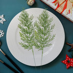 Hananona 40 Pcs Artificial Cedar Picks Faux Cedar Branches Fake Cypress Stems Plastic Pine Greenery Christmas Picks and Sprays DIY Accessories for Crafts Wreath Holiday Home Decor (40, Green)