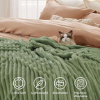 Bedsure GentleSoft Reseda Fleece Throw Blanket for Couch - Cozy Soft Blankets for Women, Cute Small Throws for Girls, 50x60 Inches