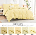 HYMOKEGE Yellow Full Size Comforter Sets Seersucker 7 Pieces, All Season Luxury Bed in a Bag for Bedroom, Bedding Set with Comforter, Sheets, Pillowcases & Shams