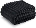 Bedsure GentleSoft Twin XL Blanket for Couch - Cozy Soft Blankets for Women, Cute Small Fleece Throws for Girls, Black, 66x90 Inches