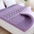 MUXHOMO 3.9 Inch 7-Zone Full Mattress Topper, Egg Crate Foam Mattress Topper Full Size for Back Pain, Lavender Cooling Gel Infused Bed Pad, CertiPUR-US and Oeko-TEX Certification (54"×75")