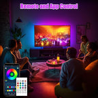 maylit ICRGB TV LED Backlight, 8.2ft Bluetooth LED Lights for TV 24-60in, USB Powered TV Lights Kit with Remote and App Control, Music Sync, Color Change with TV Sound, Bias Lighting for HDTV