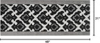 Custom Length Cut to Size Fleur de Lis Inspired Carpet Runner Rug for Hallways, Non Slip Rubber Backed, 31 inch Wide X Customized Length, Royal Grey, 31 inch X 4 feet, Doormat Size