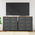 YITAHOME Fabric Dresser with 8 Drawers - Tall Storage Dresser, Chest of Drawers for Closet, Living Room, Hallway, Closets - Sturdy Steel Frame, Wooden Top & Easy Pull Fabric Bins