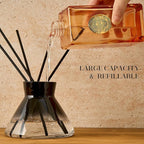 M&SENSE 10.14 oz Large Reed Diffuser Set | Oud Wood Scent Oil Diffuser with Sticks | Hotel Collection Non-Toxic Essential Oil |for Bedroom Bathroom Living Room