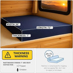 Foamma 7” x 36” x 72” Water Resistant Gel Memory Foam RV Bunk Mattress, Firm High Density Foam Base, Comfortable and Durable Polyester Cover, Truck, Camper, Travel Trailer, Made in USA