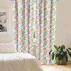 Ambesonne Watercolor Window Curtains, Delicious Donuts Pattern Various Flavors Sprinkles Stars Background, Lightweight Decor 2-Panel Set with Rod Pocket, Pair of - 28" x 84", Pale Fern