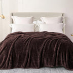 Exclusivo Mezcla Plush Fuzzy Fleece Bed Blanket King Size, Super Soft, Fluffy and Warm Blankets, Suitable for All Seasons (Coffee, 90x104 Inches)
