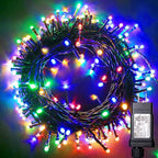 Blingstar Christmas String Lights - 98.4 Ft+9.8 Ft 300 LED Extendable Plug-in 8 Modes Multicolored Decorative Lights for Indoor Outdoor Xmas Tree Wedding Party, Long & Bright