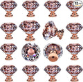 DEELF 12 Packs Kitchen Cabinet Knobs, 30 mm Crystal Cabinet Knobs, Diamond Dresser Handle Drawer Pulls, Dresser Knobs for Cabinets and Drawers, Rose Gold Base