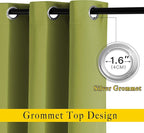NICETOWN Green Blackout Curtains for Windows - Window Decoration Thermal Insulated Grommet Top Blackout Curtains/Panels/Drapes for Kid's Room (1 Pair, 52 x 45 inches in Fresh Green)