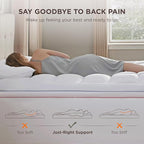 Bedsure Full Size Mattress Topper - Pillow Top Mattress Pad Cover with Deep Pocket Fits up to 21 Inches, Plush Soft Bed Topper for Back Pain Relief, Overfilled with Down Alternative Filling, White