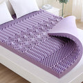 MUXHOMO 3-Inch King Mattress Topper, 7-Zone Egg Crate Foam for Back Pain Relief, Cooling Gel-Infused Lavender Bed Pad, CertiPUR-US & Oeko-TEX Certified