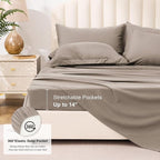 Love's cabin California King Comforter Set Light Brown, 7 Pieces California King Bed in a Bag, All Season Bedding Sets with 1 Comforter, 1 Flat Sheet, 1 Fitted Sheet, 2 Pillowcase and 2 Pillow Sham