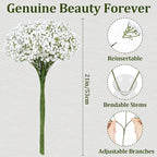 80 Pcs Babys Breath Artificial Flowers Bulk, Real Touch Fake White Babies Breath Flowers, Faux Gypsophila Bouquet for Wedding Home Decor Floral Arrangement