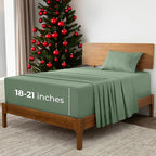 Mellanni Extra Deep Twin XL Sheets - 3 PC Iconic Collection Bedding - Hotel Luxury, Ultra Soft, Cooling Bed Sheets - Wrinkle, Fade, Stain Resistant (Twin Extra Long, Sage)