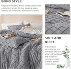 Bedsure California King Comforter Set - Grey Comforter, Boho Tufted Shabby Chic Bedding for Kids, 3 Pieces Vintage Farmhouse Bed Set for All Seasons, Fluffy Soft Bedding with 2 Pillow Shams