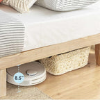 Mellow Naturalista Classic 12 Inch Solid Wood Platform Bed with Wooden Slats, Full, White Wash