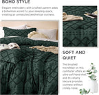 Bedsure Queen Comforter Set - Forest Green Comforter, Boho Tufted Shabby Chic Bedding for Kids, 3 Pieces Vintage Farmhouse Bed Set for All Seasons, Fluffy Soft Bedding with 2 Pillow Shams
