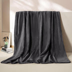 BEAUTEX Fleece Throw Blanket for Couch Sofa or Bed Throw Size, Soft Fuzzy Plush , Luxury Flannel Lap Blanket, Super Cozy and Comfy for All Seasons (Graphite, 50" x 60")