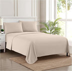 Full Size Sheet Sets - Breathable Luxury Sheets with Full Elastic & Secure Corner Straps Built In - 1800 Supreme Collection Extra Soft Deep Pocket Bedding Set, Sheet Set, Full, Beige