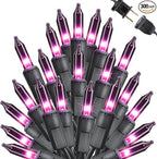 Toodour Purple Halloween Lights, 75ft 300 Count Incandescent Halloween String Lights, UL Certified Connectable Mini Bulbs String Lights for Home, Garden, Porch, Yard, Patio, Party, Indoor Decoration